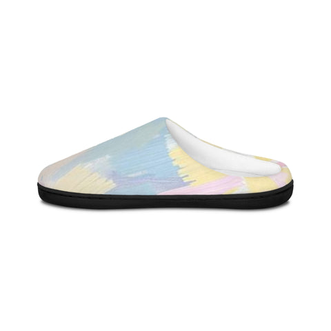 Pastel Brushstroke Men's Indoor Slippers — Soft Cozy Home Shoes