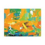 Abstract Orange & Green Canvas Art — Vibrant Modern Wall Decor