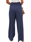 Smocked High Waisted Wide Leg Pants