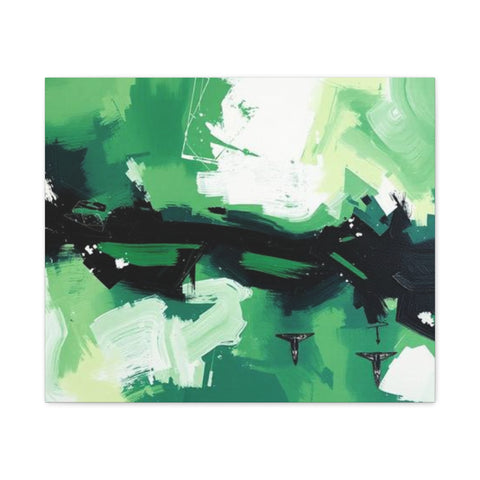 Abstract Green Brushstroke Canvas Print
