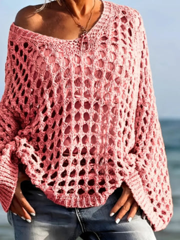 Crochet Long Sleeve Knit Cover Up