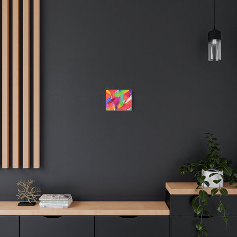Abstract Rainbow Brushstrokes Matte Canvas Wall Art — Vibrant Stretched 1.25"