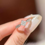 1 Carat 925 Sterling Silver Moissanite Geometric Ring