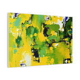 Abstract Green & Yellow Matte Canvas Print – Vibrant Modern Wall Art