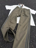 Men's Plus Size Casual Striped Wide-Leg Pants