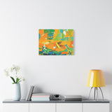 Abstract Orange & Green Canvas Art — Vibrant Modern Wall Decor