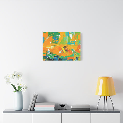 Abstract Orange & Green Canvas Art — Vibrant Modern Wall Decor