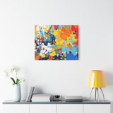 Abstract Splash Colorful Matte Canvas Wall Art – Vibrant Modern Stretched Print