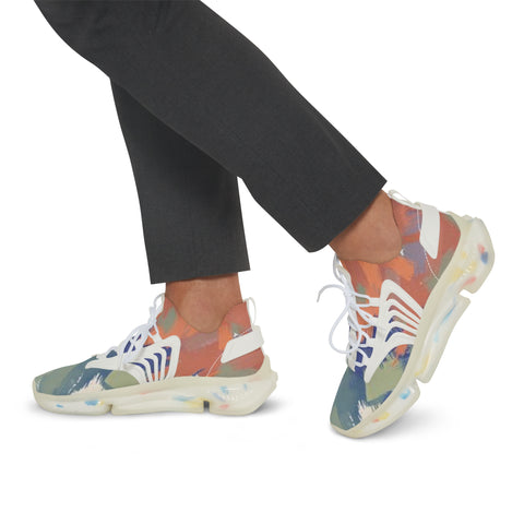 Men's Mesh Sneakers — Colorful Abstract Athletic Shoes