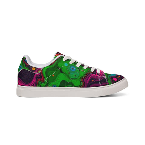 Low-Top Sneakers — Psychedelic Swirl Leather Design