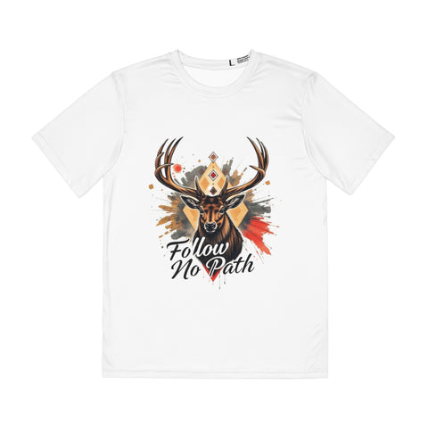 Deer Illustration Tee — "Follow No Path" Graphic Men’s Shirt
