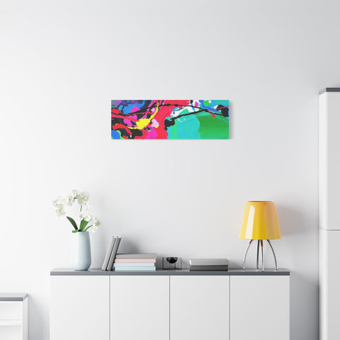 Abstract Neon Splash Matte Canvas Print — Vibrant Colorful Stretched Wall Art