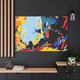 Abstract Color Splash Matte Canvas Print — Modern Stretched Wall Art
