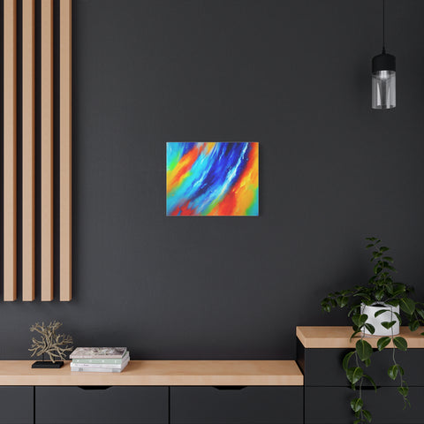 Abstract Rainbow Wave Matte Canvas Print — Vibrant Stretched Wall Art