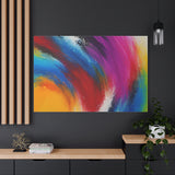 Abstract Rainbow Swirl Matte Canvas Print (Stretched)