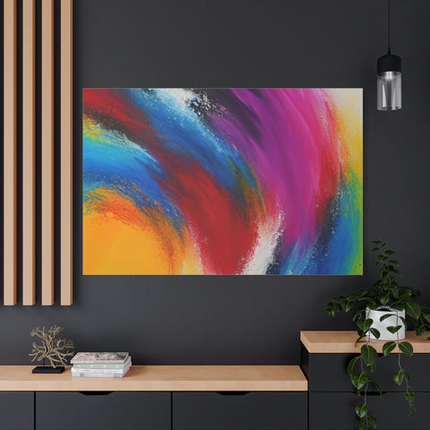 Abstract Rainbow Swirl Matte Canvas Print (Stretched)