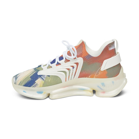 Mesh Sneakers — Colorful Abstract Athletic Shoes for Women