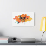 Skull Art Canvas Print – Vibrant Paint-Splash Skull Wall Decor
