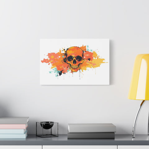 Skull Art Canvas Print – Vibrant Paint-Splash Skull Wall Decor