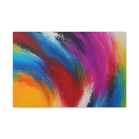 Abstract Rainbow Swirl Matte Canvas Print (Stretched)