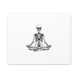 Yoga Skeleton Canvas Print — Meditating Skeleton Wall Art, Minimalist Gothic Home Decor