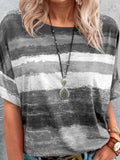 Contrast Round Neck Casual T-Shirt