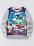 Children's Dinosaur Museum Graphic Crew Neck Sweatshirt