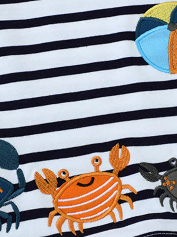 Children's Crab Striped Crew Neck T-Shirt