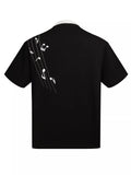 Men's Contrast Striped Music Print T-Shirt
