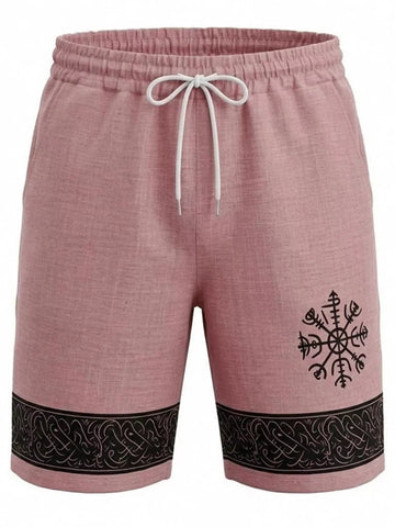 Men's Full Size Linen Blend Drawstring Shorts Plus Size