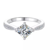 1 Carat 925 Sterling Silver Moissanite Geometric Ring