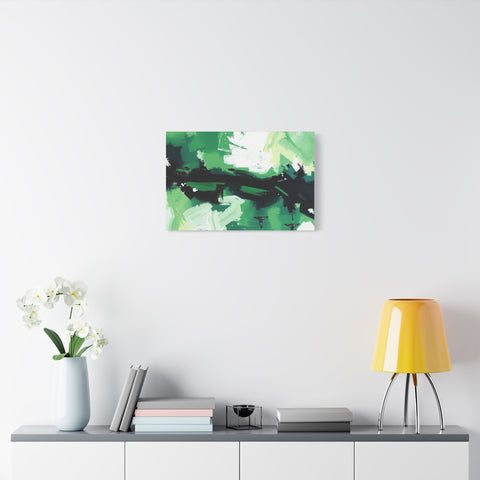 Abstract Green Brushstroke Canvas Print