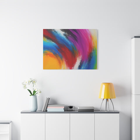 Abstract Rainbow Swirl Matte Canvas Print (Stretched)