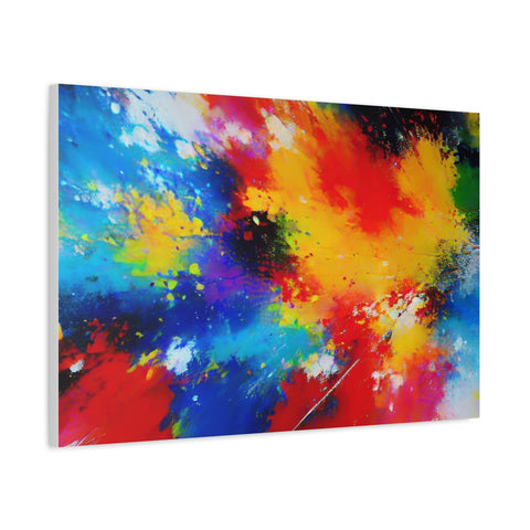 Abstract Color Splash Matte Canvas Print — Vibrant Stretched Wall Art
