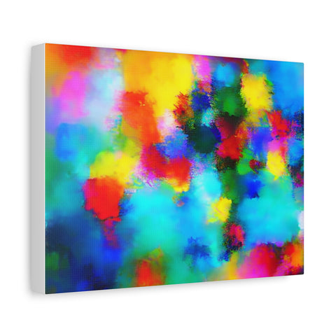 Abstract Rainbow Splash Matte Canvas Print