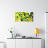 Abstract Green & Yellow Matte Canvas Print – Vibrant Modern Wall Art