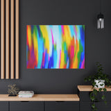 Abstract Rainbow Waves Matte Canvas Print — Vibrant Colorful Wall Art