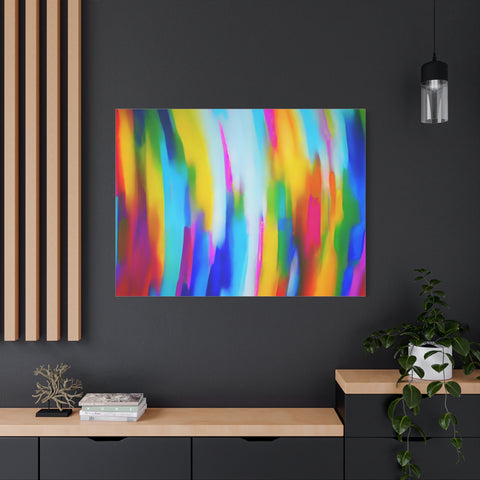 Abstract Rainbow Waves Matte Canvas Print — Vibrant Colorful Wall Art