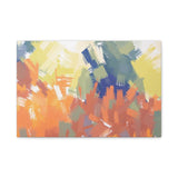 Abstract Colorful Brushstroke Matte Canvas Wall Art – Vibrant Orange & Green Stretched Print