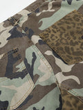 Men's Camouflage Leopard Patchwork Cargo Pants