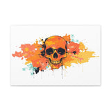 Skull Art Canvas Print – Vibrant Paint-Splash Skull Wall Decor