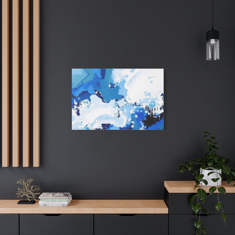 Abstract Blue Galaxy Canvas Print — Matte Stretched Wall Art