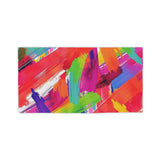 Vibrant Brushstroke Beach Towel — Colorful Abstract Paint Swatch Design