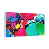 Abstract Neon Splash Matte Canvas Print — Vibrant Colorful Stretched Wall Art