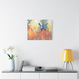 Abstract Colorful Brushstroke Matte Canvas Wall Art – Vibrant Orange & Green Stretched Print