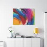 Abstract Rainbow Swirl Matte Canvas Print (Stretched)