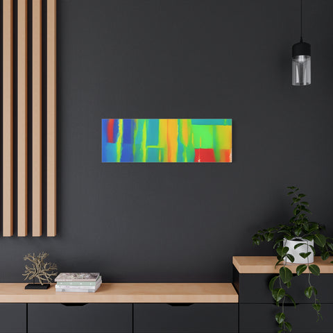 Abstract Rainbow Blocks Matte Canvas Print