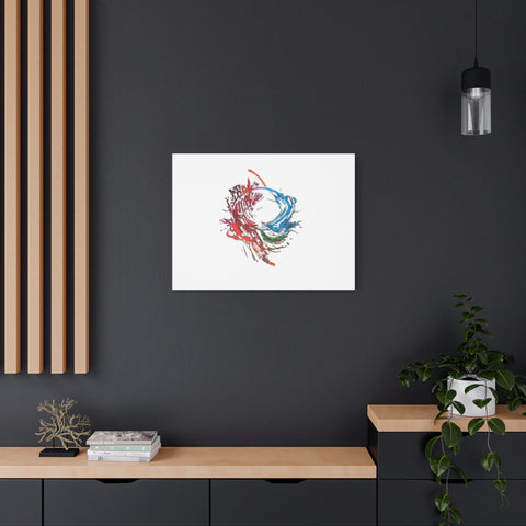 Abstract Color Splash Canvas Print — Modern Watercolor Circle Art on Matte Stretched Canvas