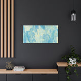 Abstract Aqua Brushstroke Canvas Print — Coastal Blue Wall Art