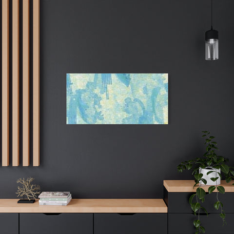 Abstract Aqua Brushstroke Canvas Print — Coastal Blue Wall Art